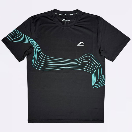 ActiveLine Wave Tee - Black / Turquoise