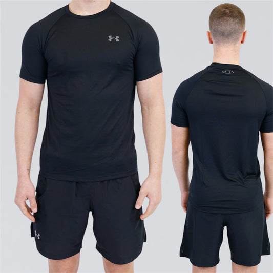 Under Armour Tech / Speed Stride Set - Tee & Shorts - Black