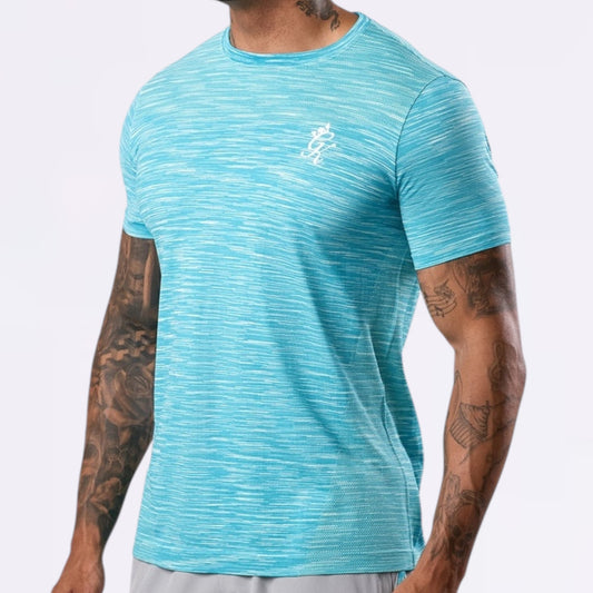 GymKing Energy Seamless Space Dye Tee - Ocean Blue Multi