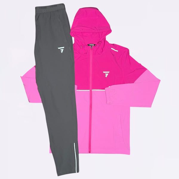 GRIID Ventus Set - Windrunner & Bottoms - Rose Pink / Grey