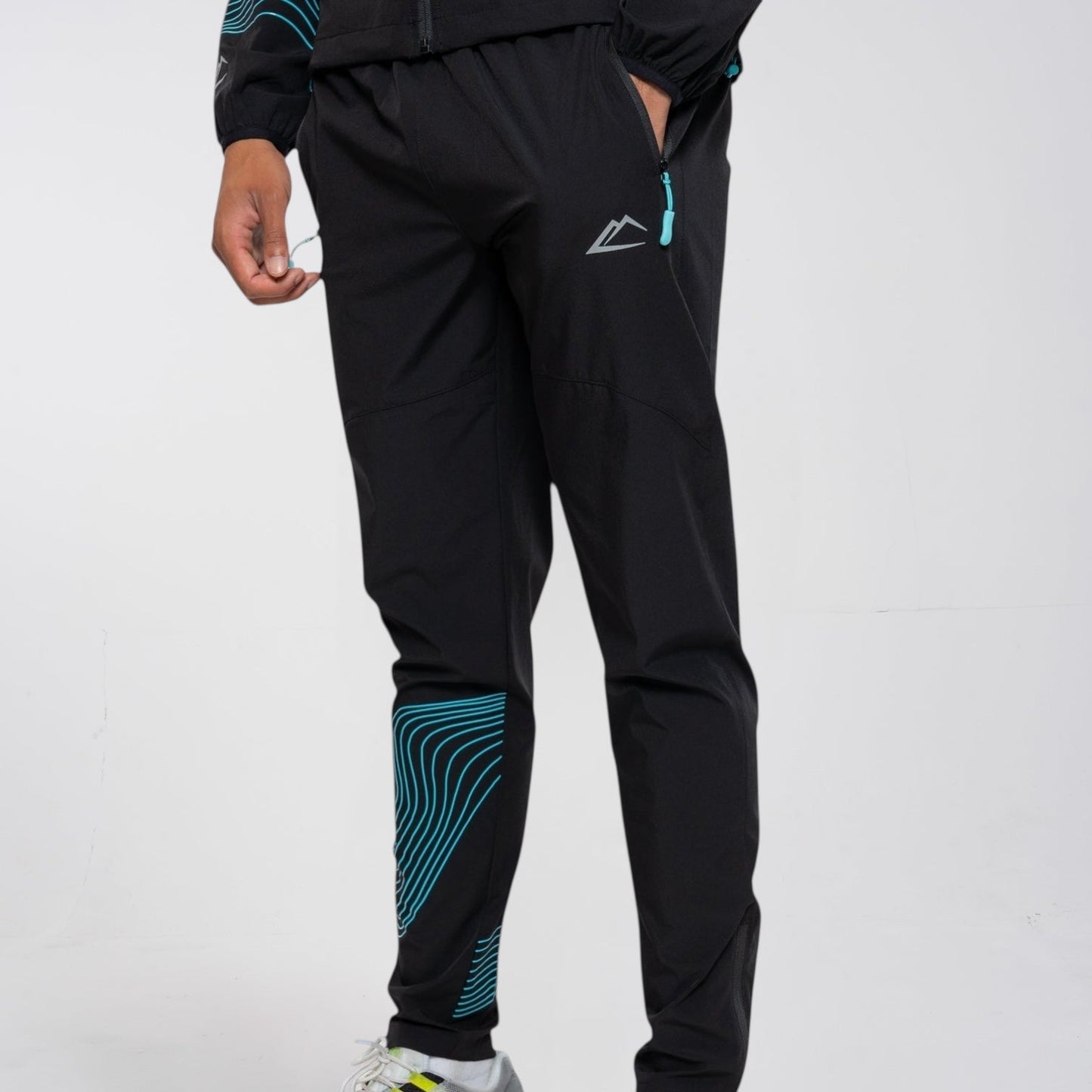 ActiveLine Wave & Surge Set - Tee & Bottoms - Black / Turquoise