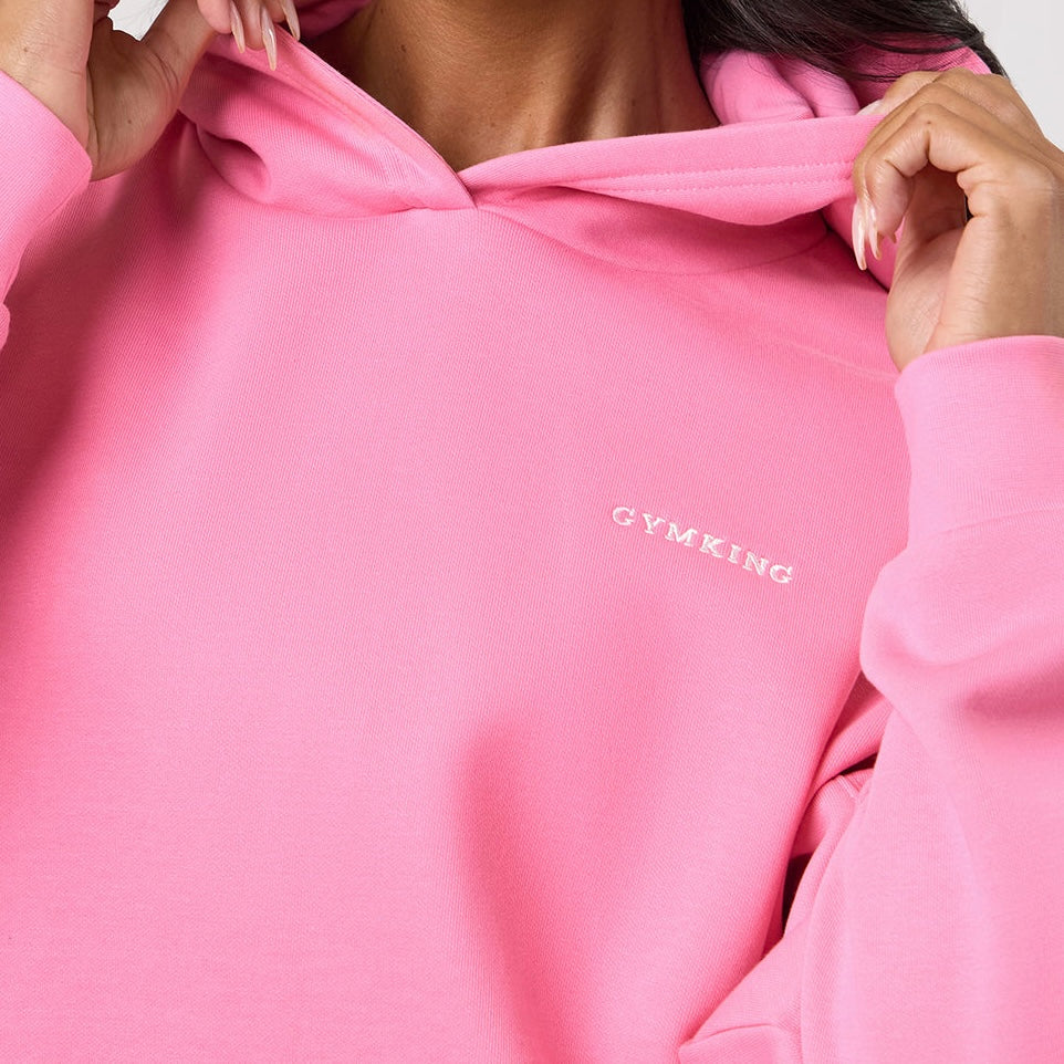 Gym King 365 Relaxed Fit Fleece Hoodie - BubbleGum Pink