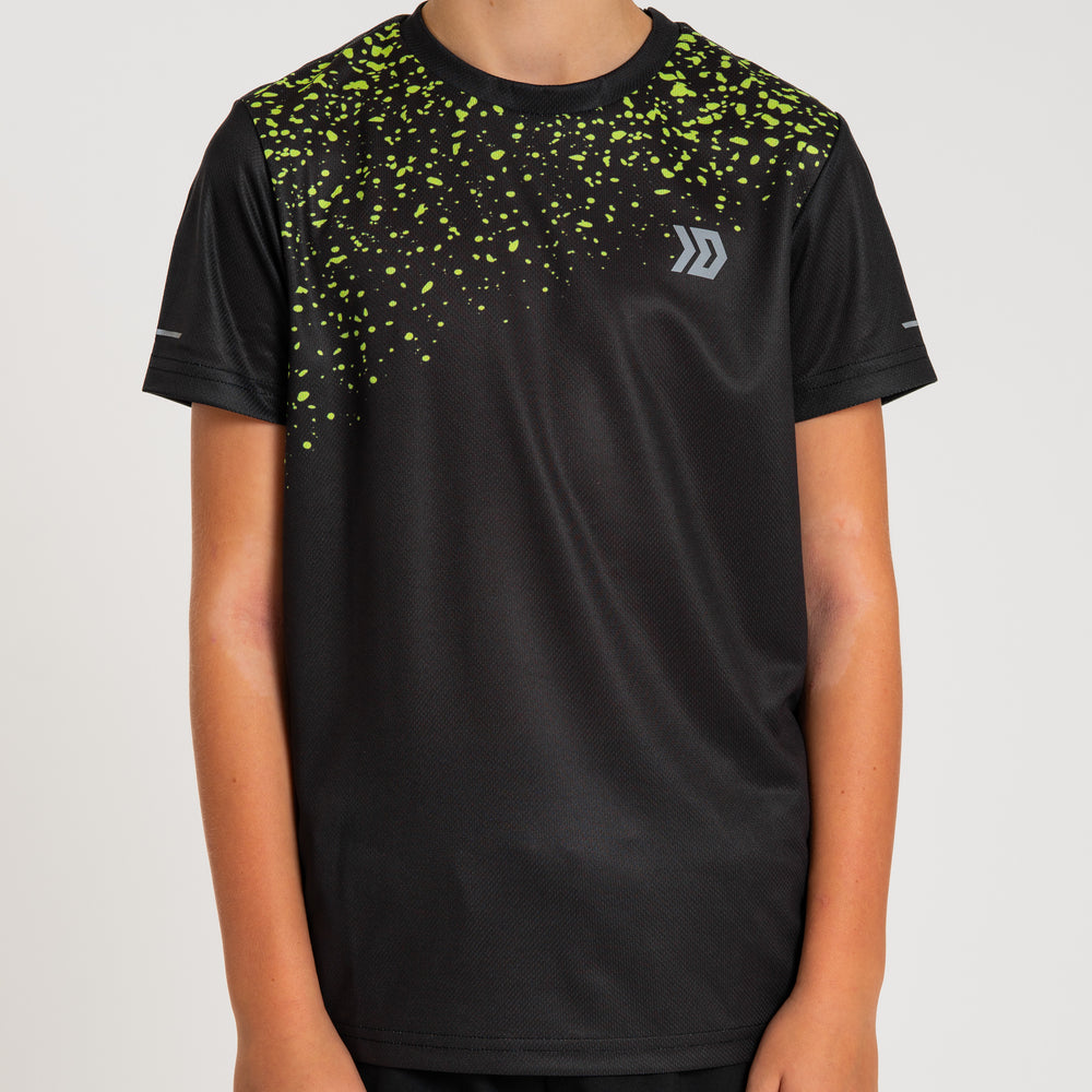 DASH Splatter Tee - Black / Neon (Junior)