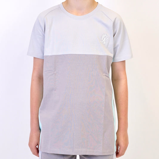 Gym King Contrast Tee - Grey / Mint (Junior)