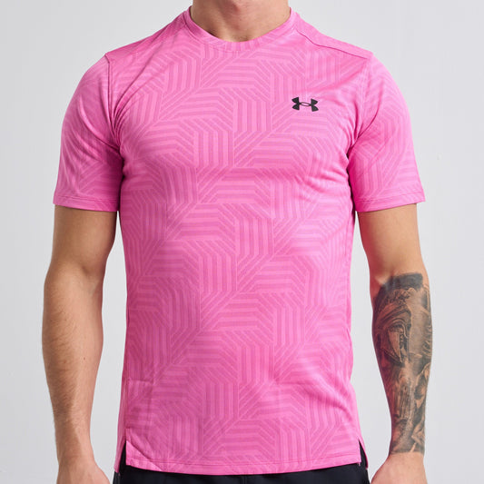 Under Armour Geotessa Set - Tee & Shorts - Pink / Grey