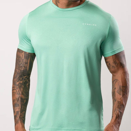 GymKing Geometric Knit Tee - Apple Green