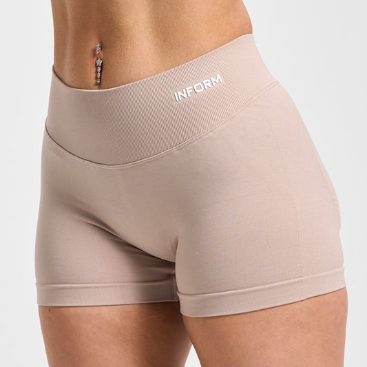 INFORM Sculpt Seamless Scrunch Gym Shorts - Cappuccino