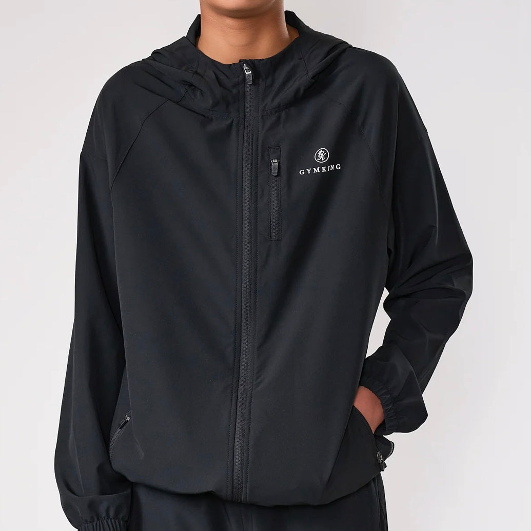 Gym King Pro Woven Hood Jacket - Black (Junior)