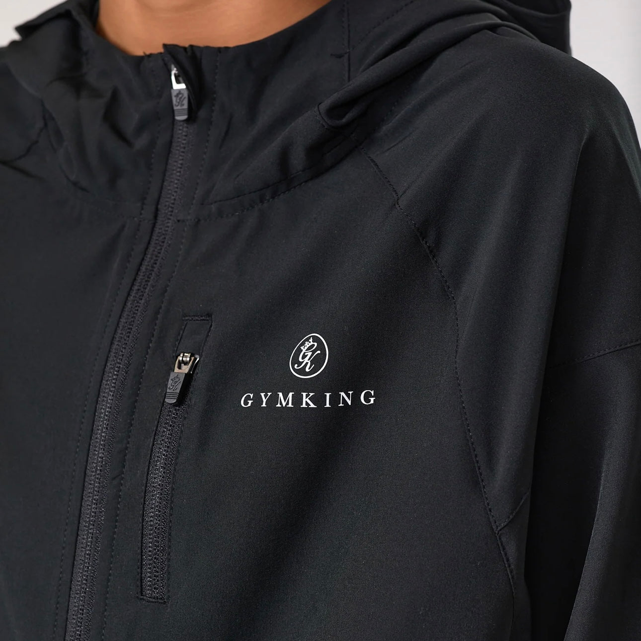Gym King Pro Woven Hood Jacket - Black (Junior)
