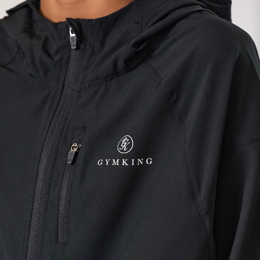 Gym King Pro Woven Hood Jacket - Black (Junior)