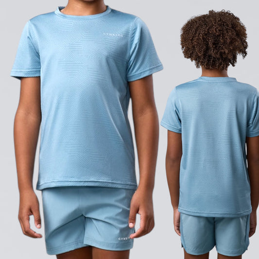 Gym King Geometric Knit Shorts - Sea Mist (Junior)