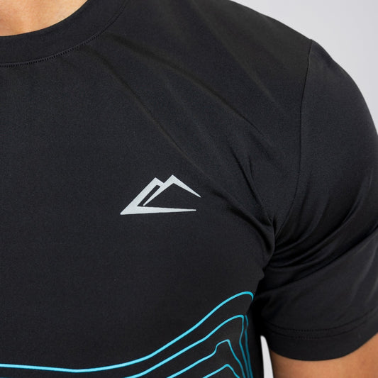 ActiveLine Wave Tee - Black / Turquoise