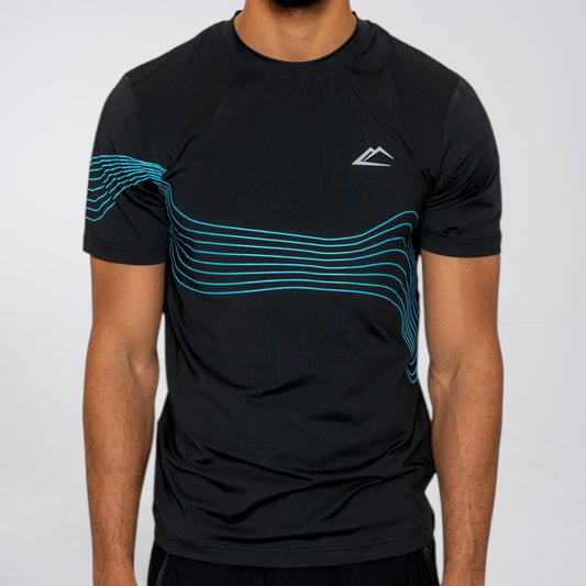ActiveLine Wave Tee - Black / Turquoise