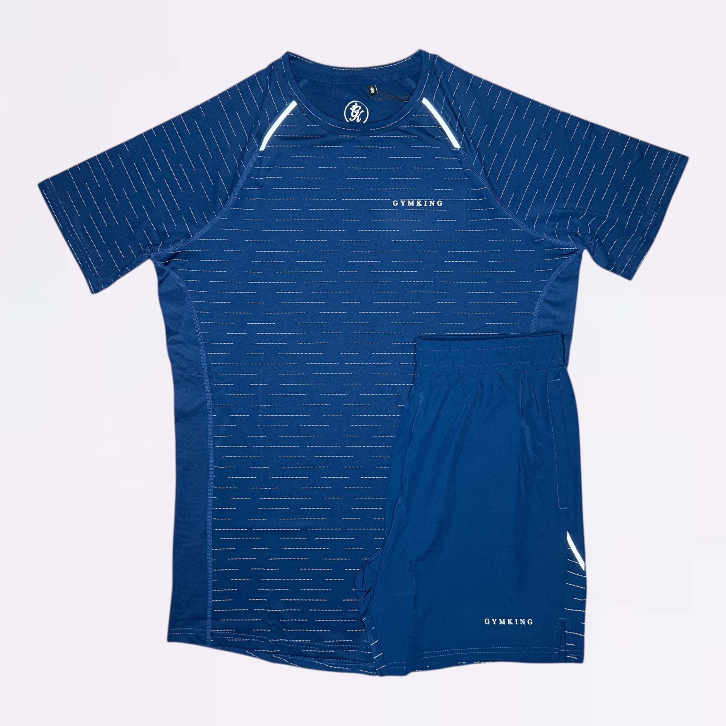 GymKing Stamina Performance Tee & Shorts Set  - Blue