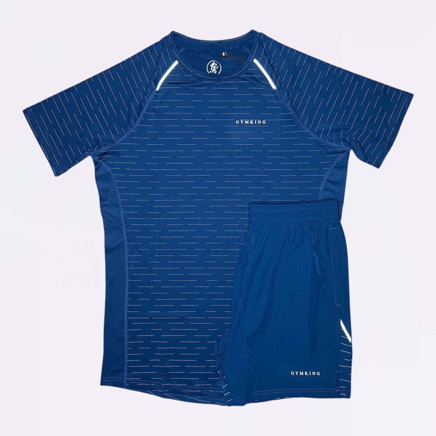 GymKing Stamina Performance Tee & Shorts Set  - Blue