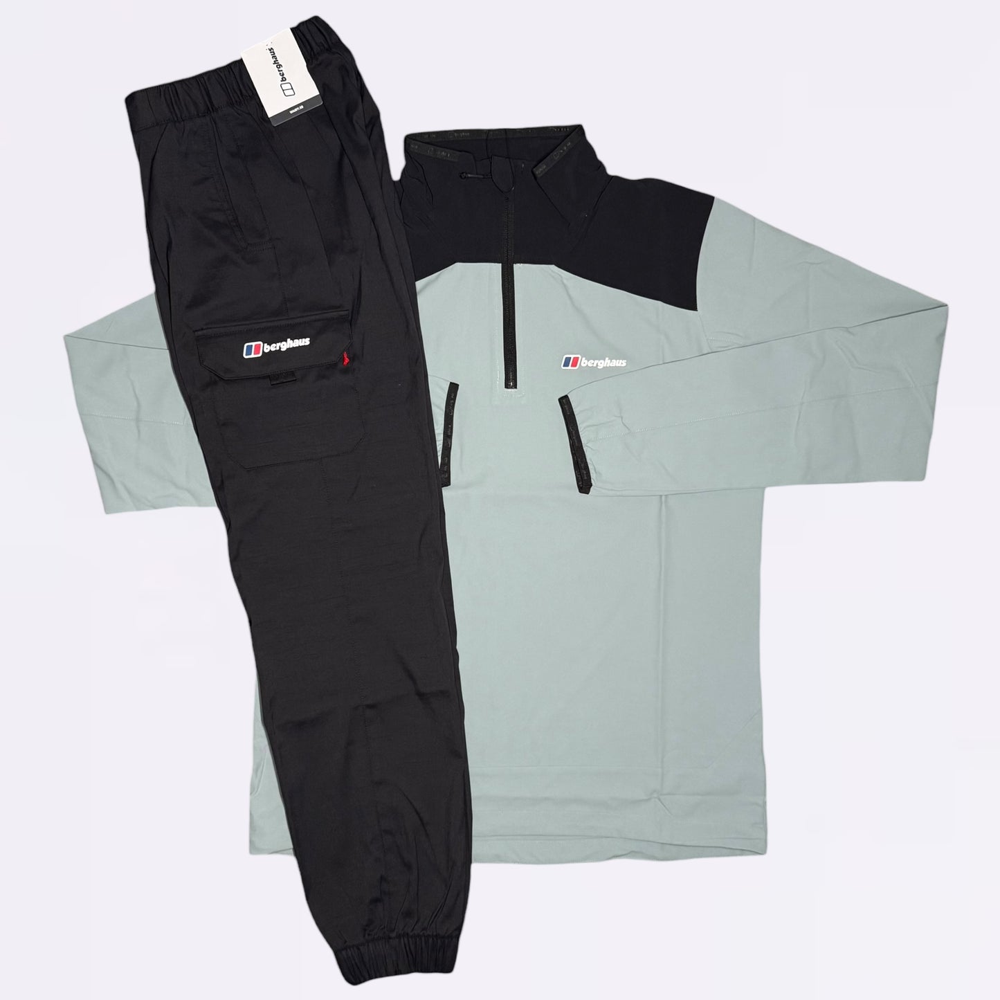 Berghaus Terrain Half Zip & Cargo Set - Light Grey / Black
