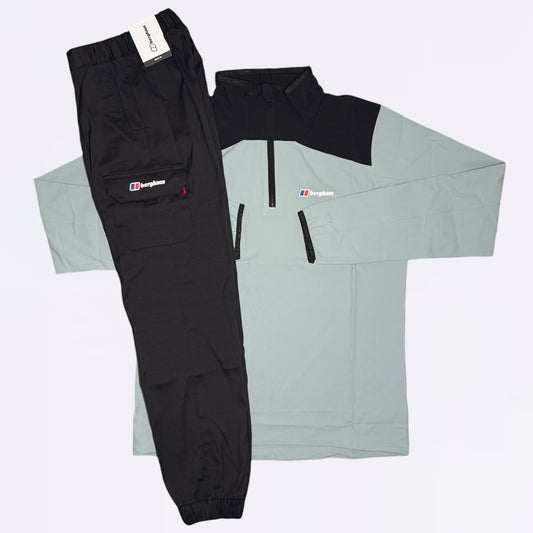 Berghaus Terrain Half Zip & Cargo Set - Light Grey / Black
