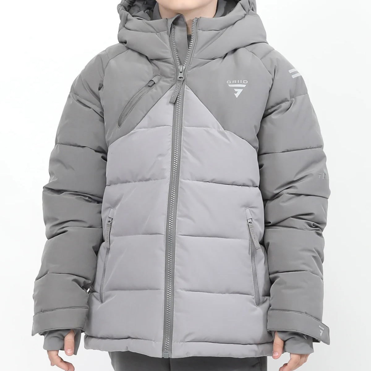 GRIID Peak Puffer Jacket - Grey (Junior)