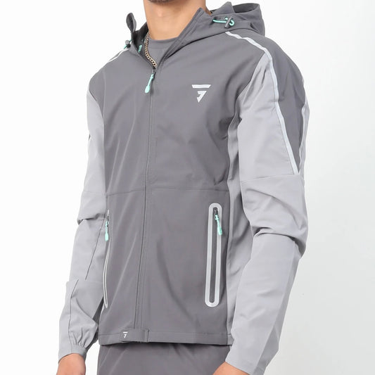 GRIID Reflect Set - Jacket & Bottoms - Light Grey / Mint