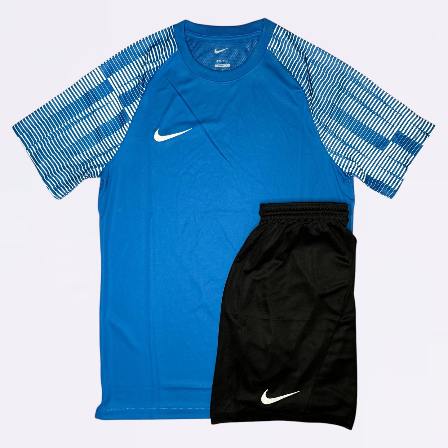 Nike Dri Fit Academy Set - Tee & Shorts - Blue / Black (Junior)