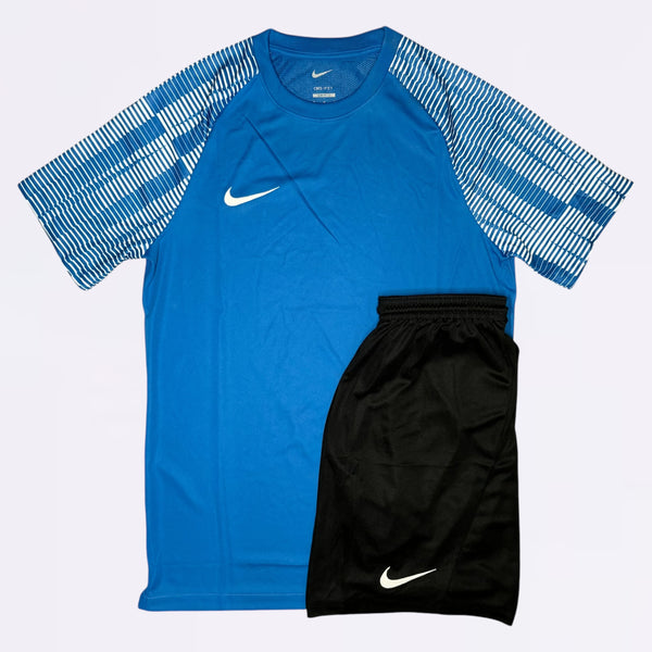 Nike Dri Fit Academy Set - Tee & Shorts - Blue / Black (Junior)