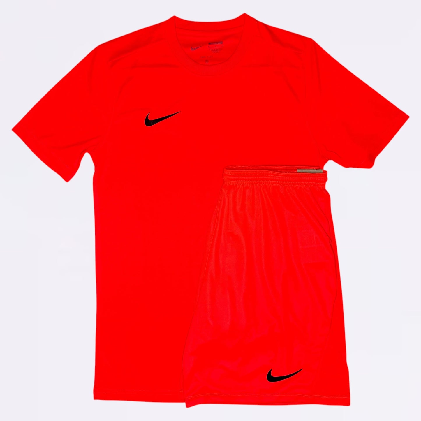Nike Dri Fit Set - Tee & Shorts - Crimson Red (Junior)