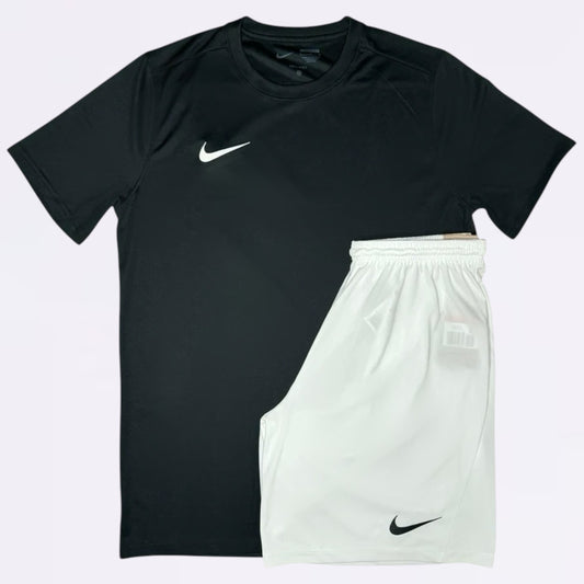 Nike Dri Fit Set - Tee & Shorts - Black / White