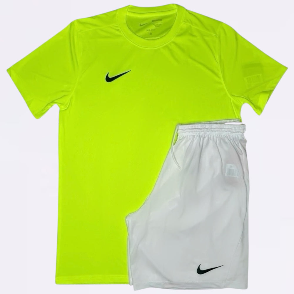 Nike Dri Fit Set - Tee & Shorts - Volt / White