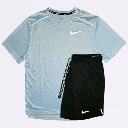 Nike Miler & Flex Stride Set - Tee & Shorts - Cobalt Blue / Black
