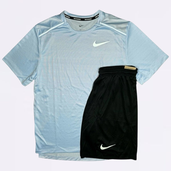 Nike Miler & Dri Fit Set - Tee & Shorts - Cobalt Blue / Black