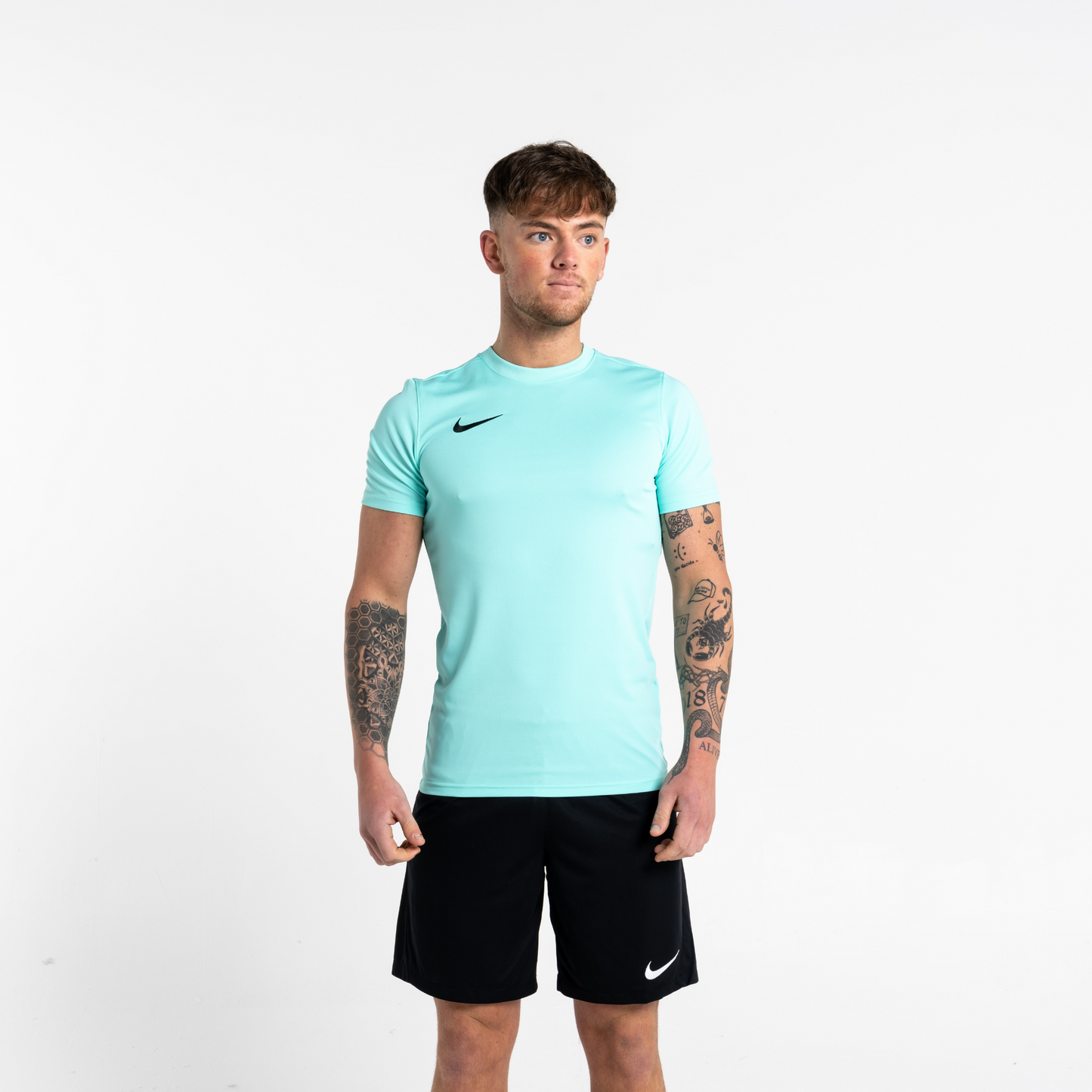 Nike Dri Fit Set - Tee & Shorts - Mint Green / Black