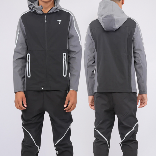 GRIID Reflect Set - Jacket & Bottoms - Black (Junior)