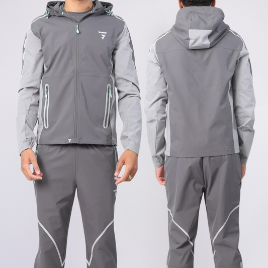 GRIID Reflect Set - Jacket & Bottoms - Light Grey / Mint