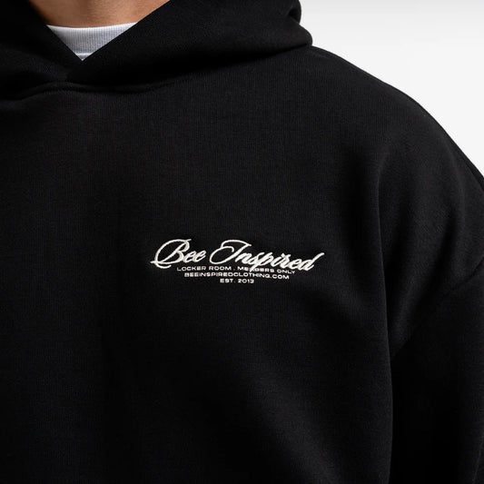 Bee Inspired Embroidered Hoodie - Black