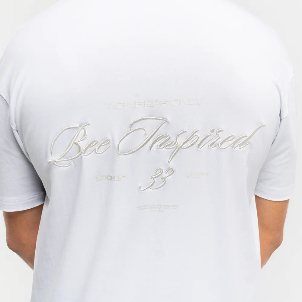 Bee Inspired Embroidered Tee - White