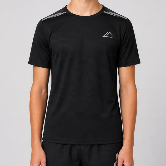 ActiveLine Tempo T-Shirt Black (Junior) - front view on junior model