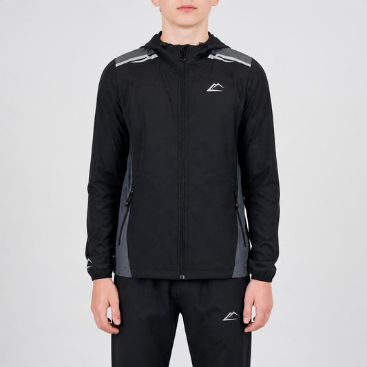ActiveLine Tempo Jacket Black (Junior) - front view on junior model