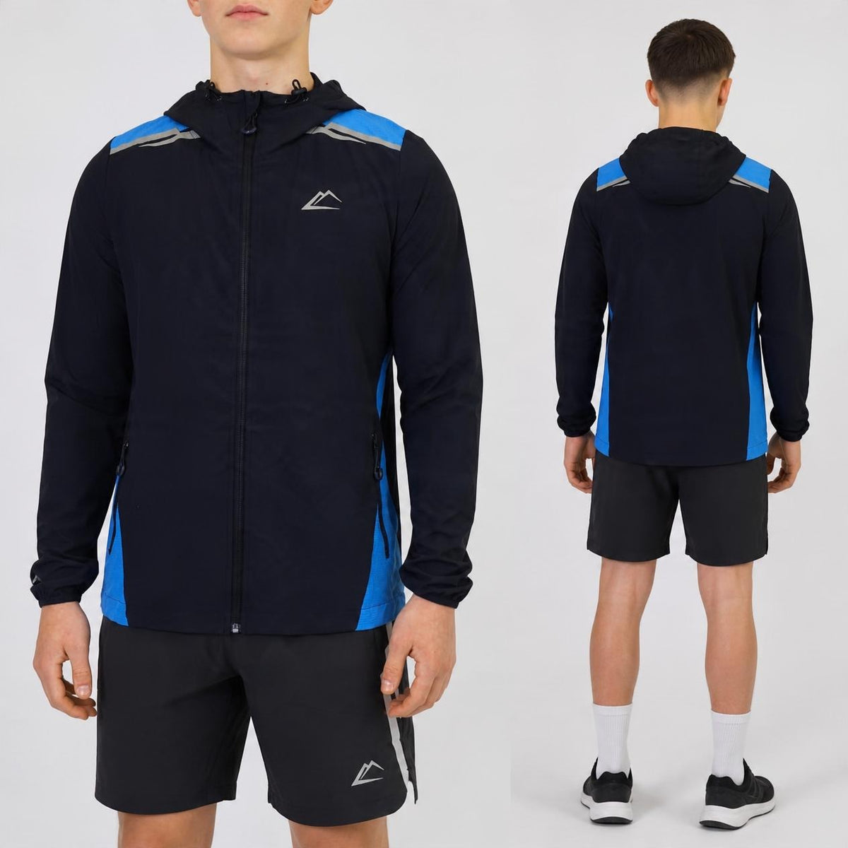 ActiveLine Tempo Jacket & Shorts Set Navy / Black (Junior) on junior model
