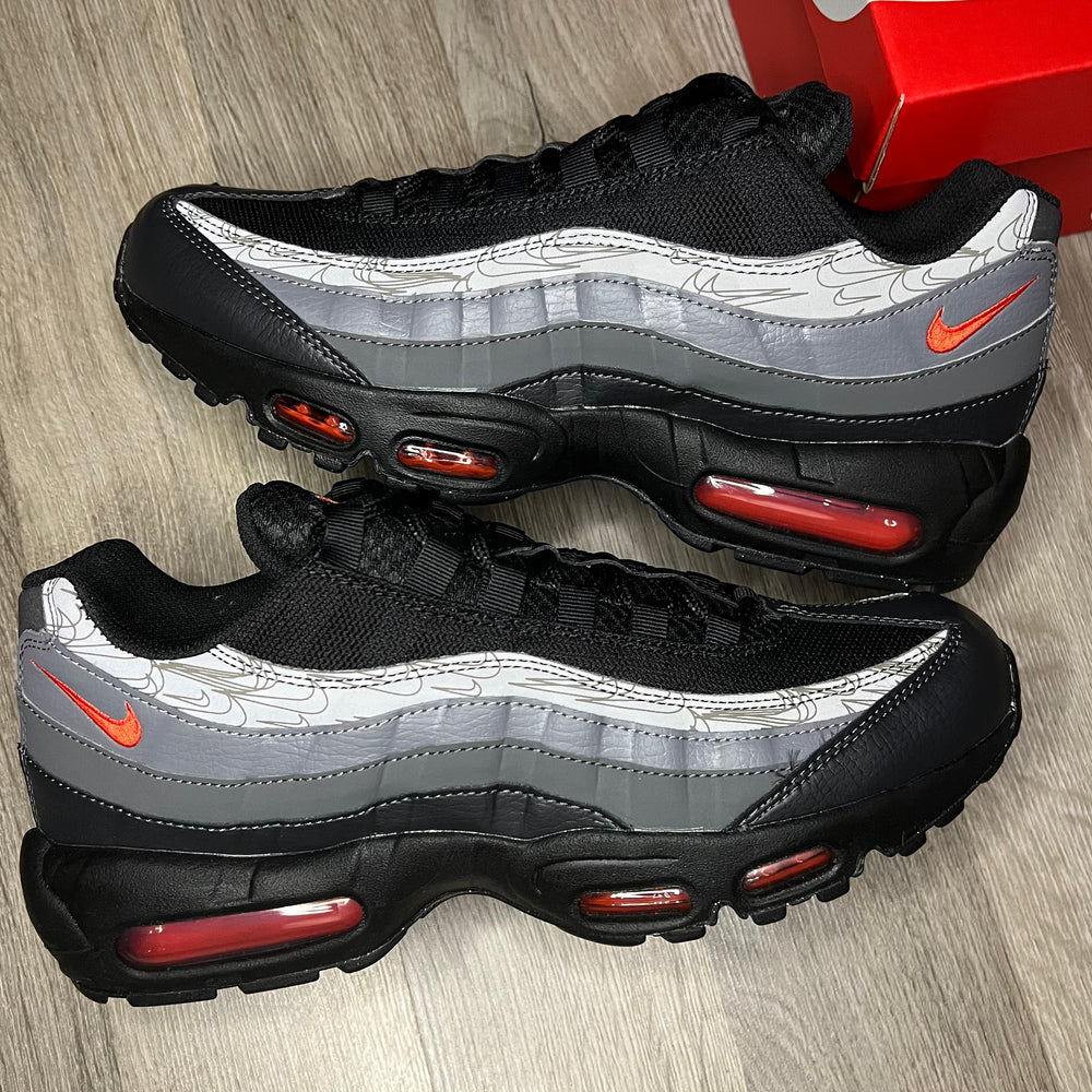 Nike Air Max 95 Reflective Multi Swoosh Iron Grey Orange RESTOCK3D